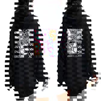 Baseball Mama Coquette Bow Game Day Baseball Mom Mother Women Oversized Hoodie Back Print - Thegiftio
