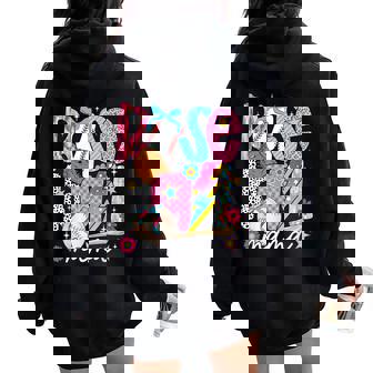 Baseball Mama Coquette Bow Game Day Baseball Mom Women Oversized Hoodie Back Print | Mazezy