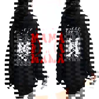 Baseball Mama Coquette Bow Sport Lover Sister Mother's Day Women Oversized Hoodie Back Print - Thegiftio UK