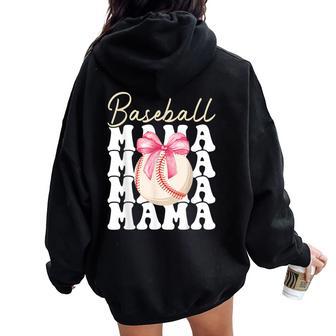 Baseball Mama Mother's Day Baseball Mom Women Oversized Hoodie Back Print - Thegiftio UK