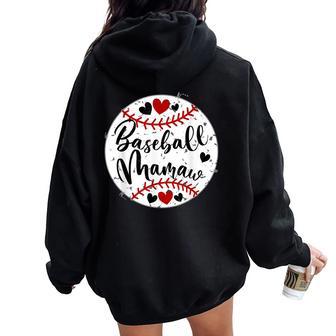 Baseball Mamaw Love Cute Women Oversized Hoodie Back Print - Thegiftio UK
