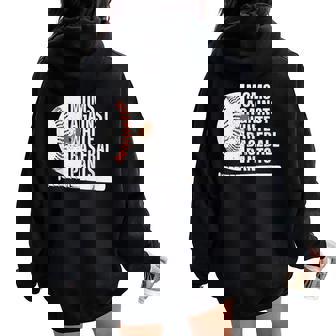 Baseball Mom Moms Against White Baseball Pants Womens Women Oversized Hoodie Back Print - Thegiftio UK