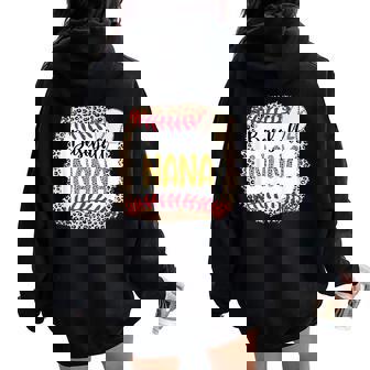 Baseball Nana Leopard Baseball Nana For Mother's Day Women Oversized Hoodie Back Print | Mazezy