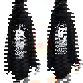 Baseball Soccer Mom Of Both Busy Raising Ballers Women Oversized Hoodie Back Print - Thegiftio