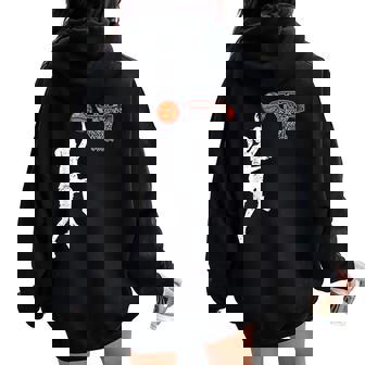 Basketball Girl Woman Women Oversized Hoodie Back Print - Seseable