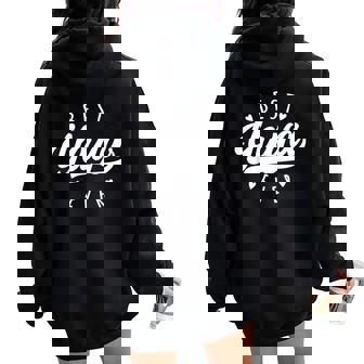 Best Yaya Ever Modern Calligraphy Font Mother's Day Yaya Women Oversized Hoodie Back Print | Mazezy