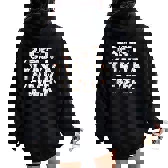 Best Yiayia Ever Floral Family Love Hearts Yia-Yia Women Oversized Hoodie Back Print | Mazezy