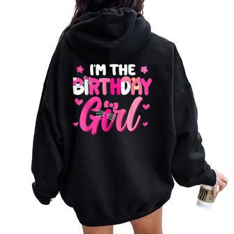 Im The Birthday Girl Cat Kitty Family Matching Women Oversized Hoodie Back Print - Thegiftio UK