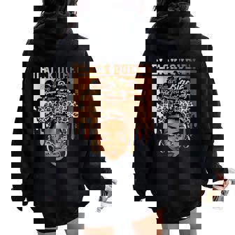 Black Queen Magic Black History Month Afro Hair Melanin Girl Women Oversized Hoodie Back Print - Thegiftio UK