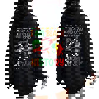 I Am Black History Dabbing Heart African Boys Girls Women Oversized Hoodie Back Print | Mazezy