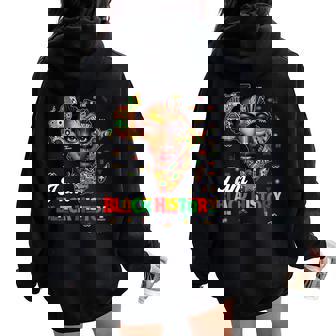 I Am Black History Month Map Africa African Pride Womens Women Oversized Hoodie Back Print - Seseable