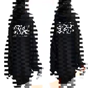 Black White Mom Cow Print Animal Pattern Mother's Day Women Oversized Hoodie Back Print - Thegiftio UK