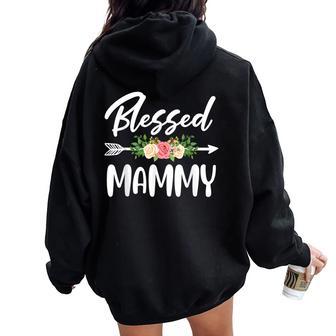 Blessed To Be Called Mammy Floral Arrow Women Oversized Hoodie Back Print - Thegiftio UK