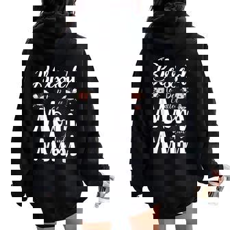 Blessed To Be Called Mom And Mimi Floral Cute Women Oversized Hoodie Back Print - Thegiftio