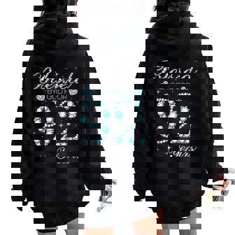 Blessed By God For 92 Years Old Woman 92nd Birthday Women Oversized Hoodie Back Print - Monsterry