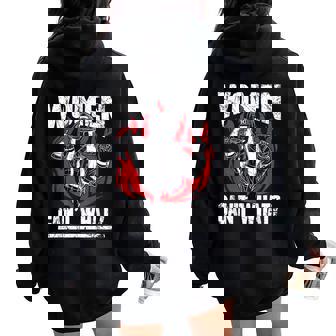Bombera Bombero Esposa Regalo Para Bombero ¿No Puede Qué Women Oversized Hoodie Back Print - Regaloses