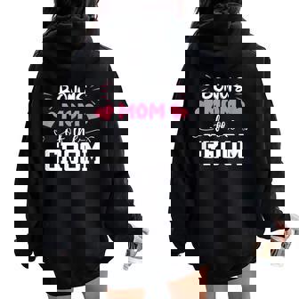 Bonus Mom Of The Groom Cute Stepmom Of Groom Wedding Women Oversized Hoodie Back Print - Thegiftio UK