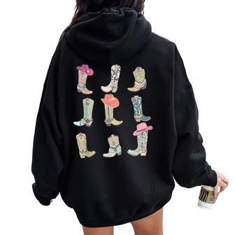 Botas Cowgirl Let's Go Girls Howdy Western Cowgirl Cowboy Women Oversized Hoodie Back Print - Regaloses