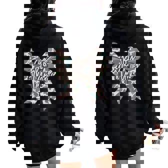 Boy Mama Camo Coquette Bow Camouflage Women Oversized Hoodie Back Print - Seseable