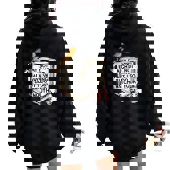 My Boy Might Not Always Swing But I Do Baseball Mom Women Oversized Hoodie Back Print | Mazezy
