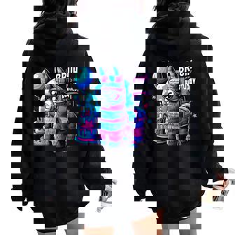 Bruh Its My Birthday Llama Pinata Family Party Boys Girls Women Oversized Hoodie Back Print | Mazezy