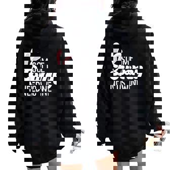 Some Bunny Needs Wine Womans Mother's Day Women Oversized Hoodie Back Print - Thegiftio