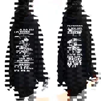Camionero Marido Pregúntale A Mi Esposa Camionero Women Oversized Hoodie Back Print - Regaloses