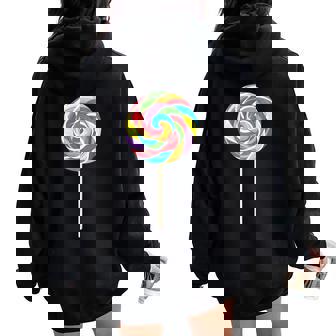 Camisa De Piruleta Para Hombre Y Niños Disfraz De Caramelo Arcoíris Women Oversized Hoodie Back Print - Regaloses