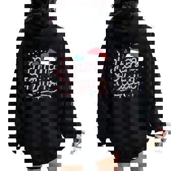 Candy Canes Mom Claus Santa Hat Christmas Women Oversized Hoodie Back Print - Monsterry