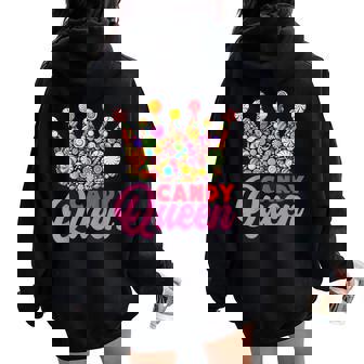 Candy Queen Crown Lollipop Candy Sweet Lover Girl Kids Women Oversized Hoodie Back Print - Monsterry
