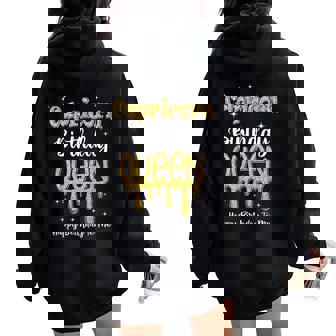 Capricorn Zodiac Birthday Queen Shirts For Women December Women Oversized Hoodie Back Print - Monsterry