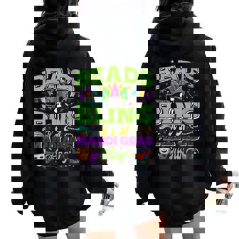 Carnival America Beads And Bling Mardi Gras Thing USA Women Oversized Hoodie Back Print - Monsterry