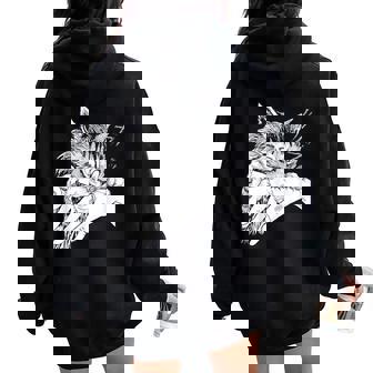 Cat Bite For Women Women Oversized Hoodie Back Print - Seseable