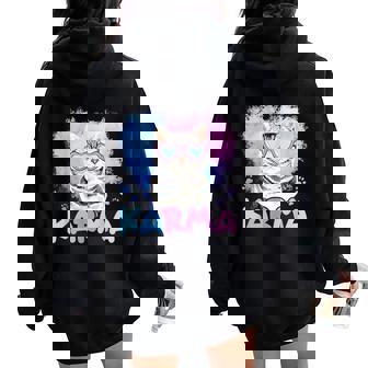 Cat Heart Shape For Girls Kids Women Men Karma Women Oversized Hoodie Back Print - Monsterry