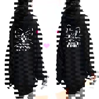Cat Mom Happy Mother's Day Kitten Cat Lovers Mom Women Women Oversized Hoodie Back Print | Mazezy