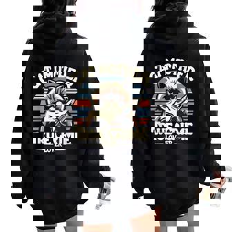 Cat Mother True Crime Lover Retro True Crime And Cats Women Oversized Hoodie Back Print - Regaloses