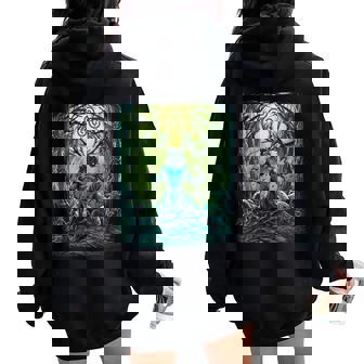 Celtic Mythology Cernunnos Pagan Irish Folklore God Women Oversized Hoodie Back Print - Monsterry