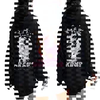 Cette Fille Aime Le Dragon Pour Filles En Rose Etiolet Sweat à capuche oversize pour femme avec imprimé dans le dos - Cadeauxyz