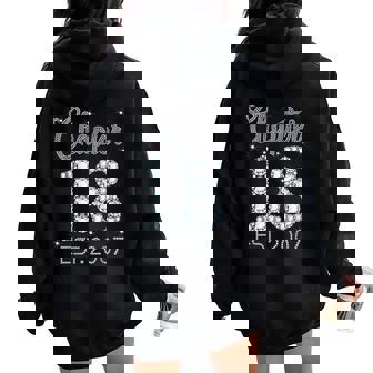 Chapter 18 Est 2007 Happy 18Th Birthday For Girls Women Oversized Hoodie Back Print - Thegiftio