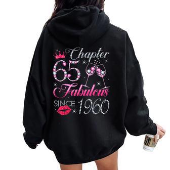 Chapter 65 Fabulous Since 1960 65Th Birthday For Women Women Oversized Hoodie Back Print - Thegiftio UK