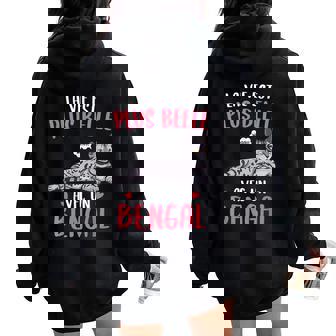 Chat Bengal Idée Drole Filleie Avec Un Bengal Sweat à capuche oversize pour femme avec imprimé dans le dos - Cadeauxyz
