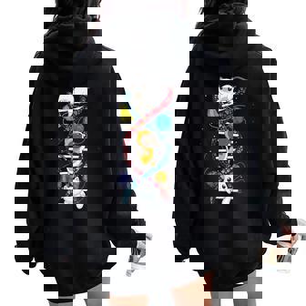 Chats Adn Chat Hélice Moléculaire Génétique Biologie Chaton Geek Sweat à capuche oversize pour femme avec imprimé dans le dos - Cadeauxyz