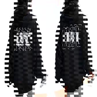 Checkered Aunt Lightning Bolt Mother's Day For Auntie Mother Women Oversized Hoodie Back Print - Seseable