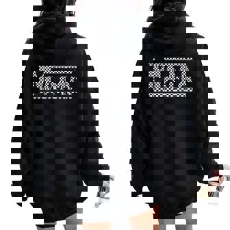 Checkered Mama Black White Mother's Day Women Oversized Hoodie Back Print - Thegiftio UK