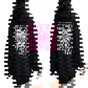 Cheer Mom Cheerleader Coquette Bow Mom Women Oversized Hoodie Back Print - Thegiftio