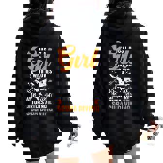 Chica Que Ama Las Tortugas Buceo Diversión Buceadores Gráfico Sin Mangas Women Oversized Hoodie Back Print - Regaloses