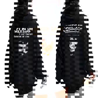 Chicken Game Don't Look At The Chicken Women Oversized Hoodie Back Print - Thegiftio UK