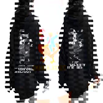 Chicken Jockey Trump Meme Women Oversized Hoodie Back Print - Thegiftio