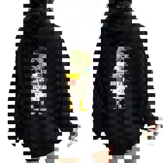 Chicken Jockeys Zombie Pixel Gamer Zombie Chicken Jockeys Women Oversized Hoodie Back Print | Mazezy