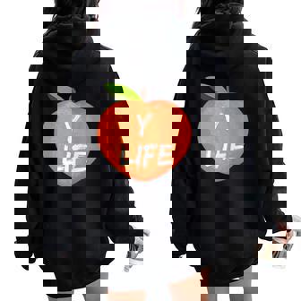 I Choose The Sweet Peachy Life Cause It's Better Fun Sweat à capuche oversize pour femme avec imprimé dans le dos - Cadeauxyz